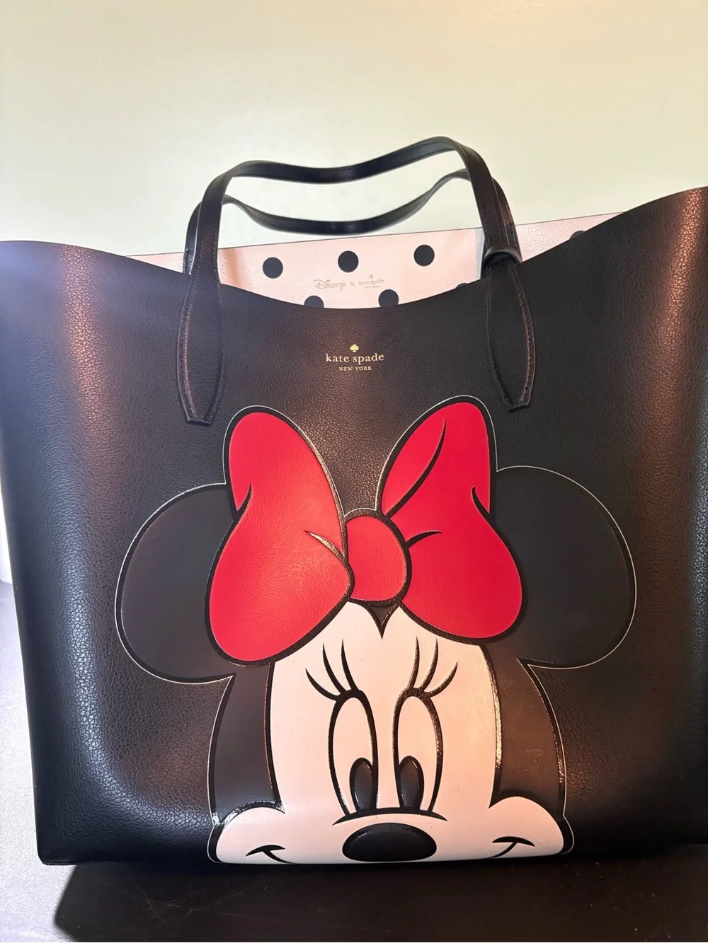 kate spade Black Tote with Minnie Mouse Red Bow